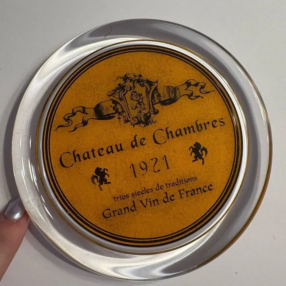 Chateau de Chambres 1921 Grand Vin de France Glass Coaster